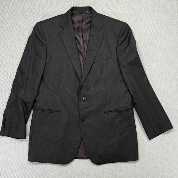 Brooks Brothers 1818 Madison Saxon Blazer Charcoal Pinstripe Wool Size 42R - Picture 1 of 12